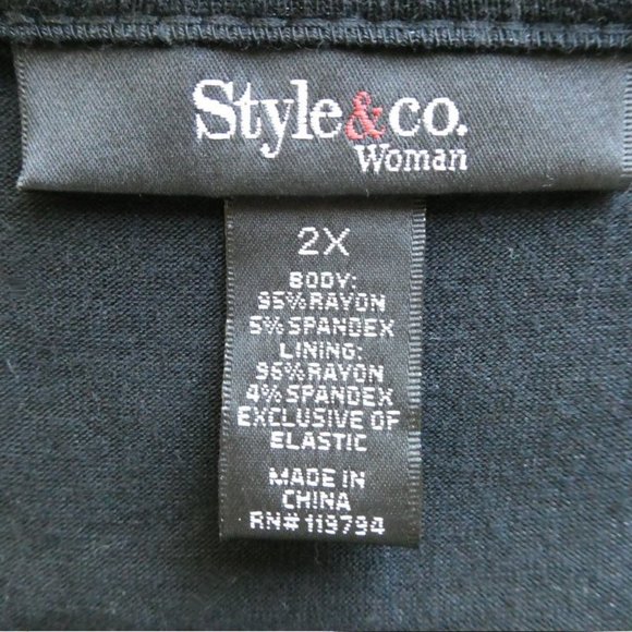 Style & Co. Black White Striped Tank Dress 2X - Picture 8 of 9